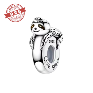 Slow Life Sloth Rubber Charm - S925