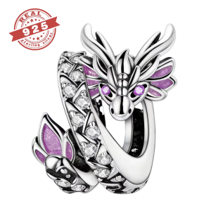 Silvery Dragon Charm - S925