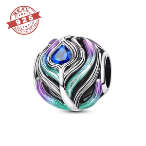 Aurora Feather Crystal Charm - S925