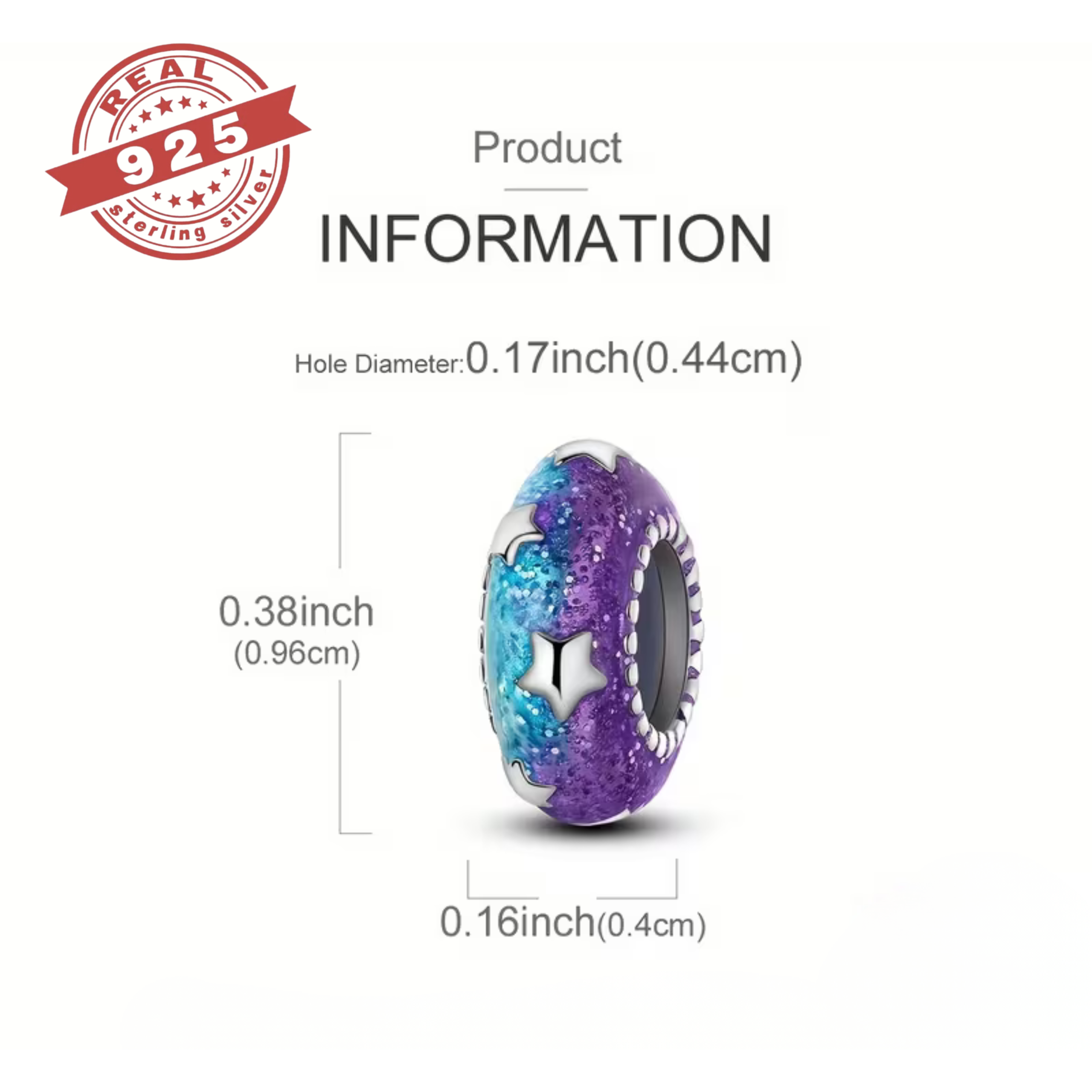 Galaxy Dreams Murano Charm - S925 - Image 3
