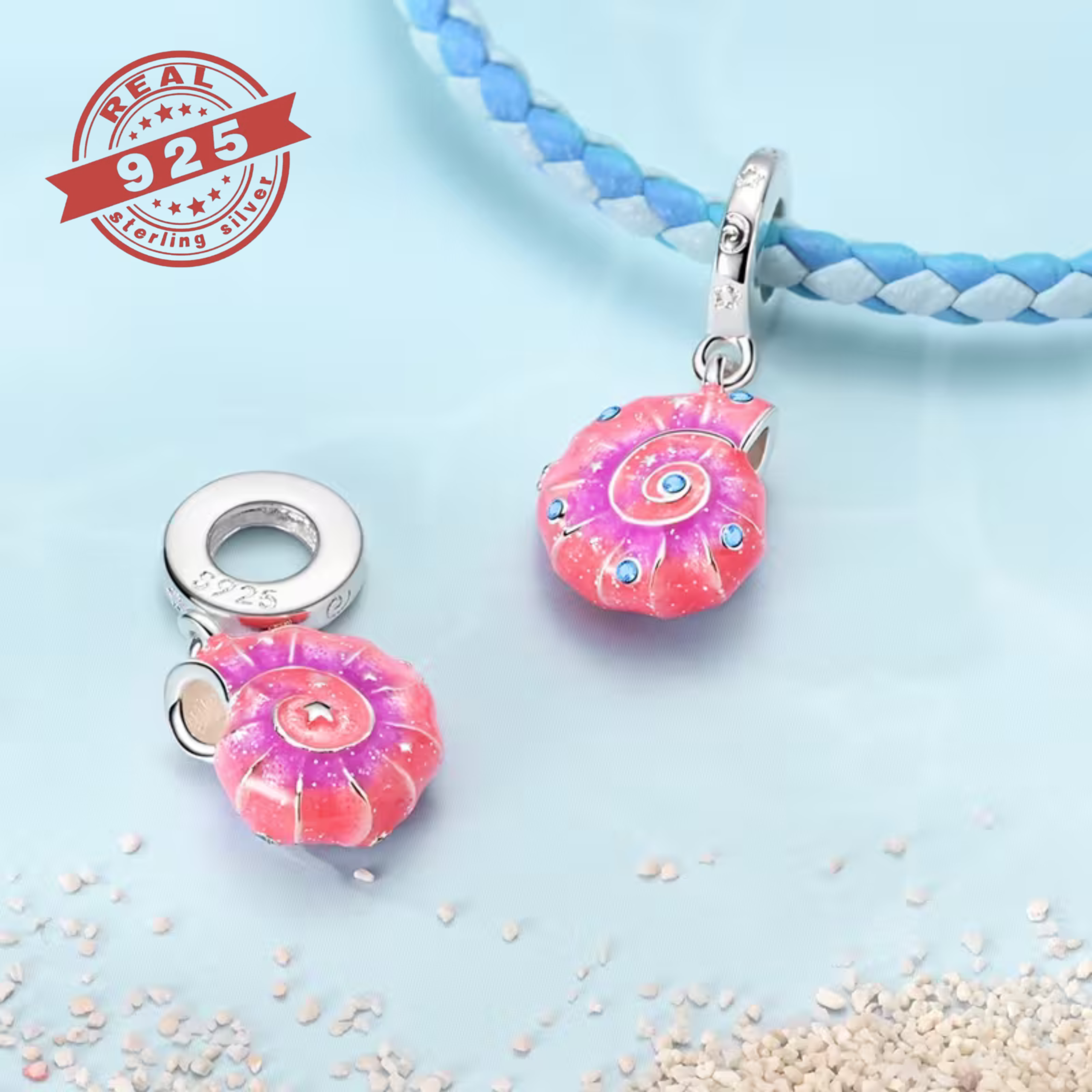 Conch Shell Pendant Charm - S925 - Image 2