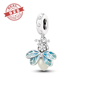 Glow-in-the-Dark Firefly Dangle Charm - S925