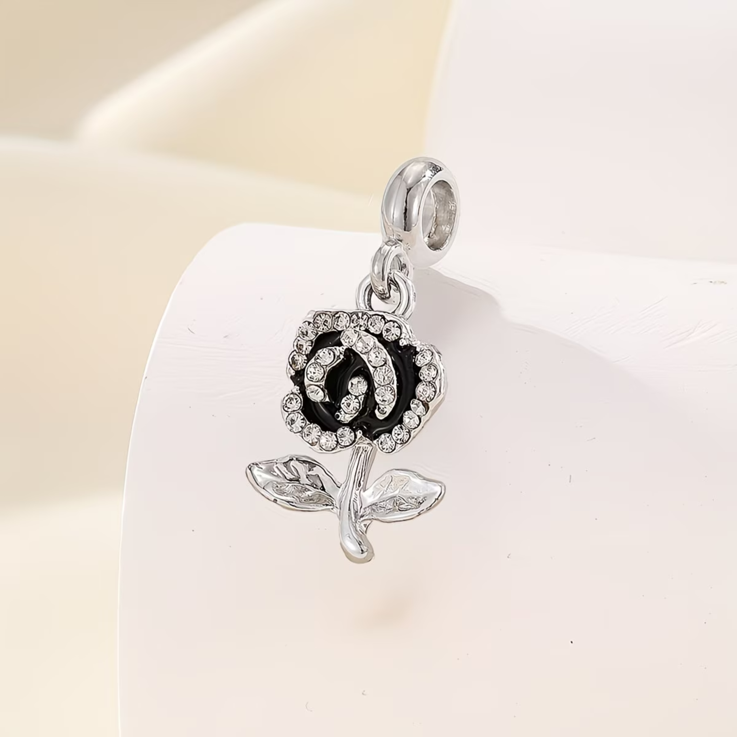 Black Rose Dangle Charm - Image 2