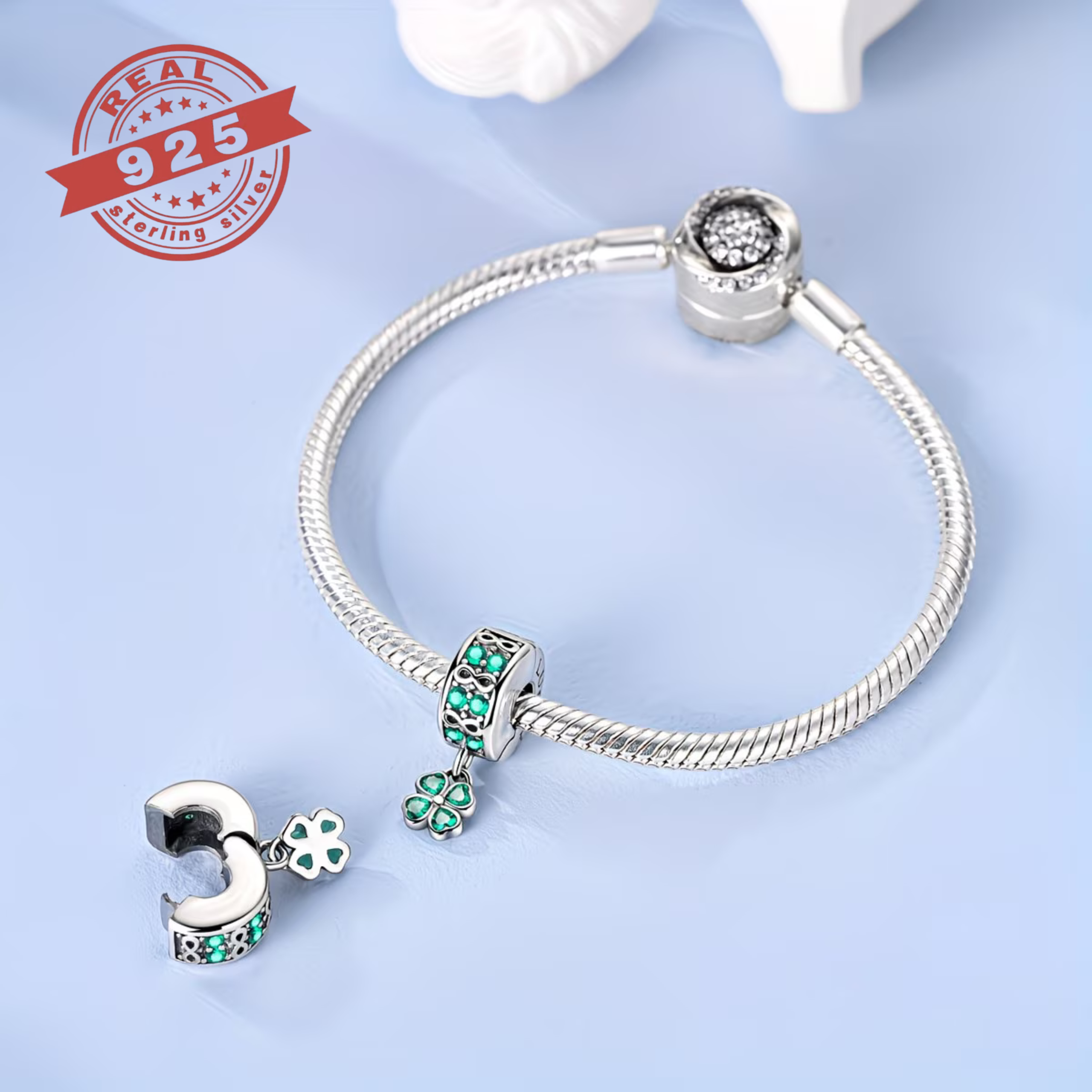 Lucky Clover Clip Charm – S925 - Image 2