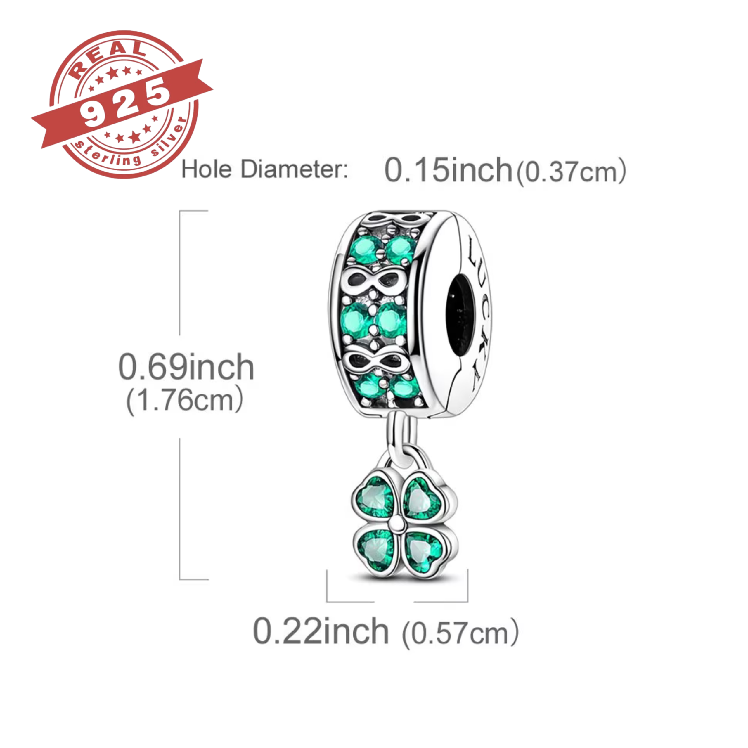 Lucky Clover Clip Charm – S925 - Image 3