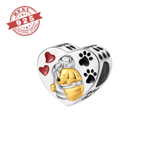 Dog Heart Charm – S925