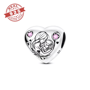 Mother's Endless Love Heart Charm - S925